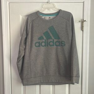 Adidas Oversized Gray Crewneck Sweater